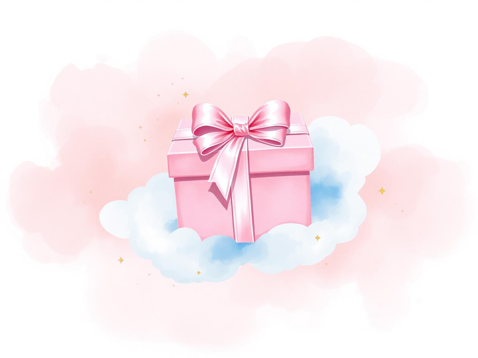Caja Pinky Dream rosa entre nubes